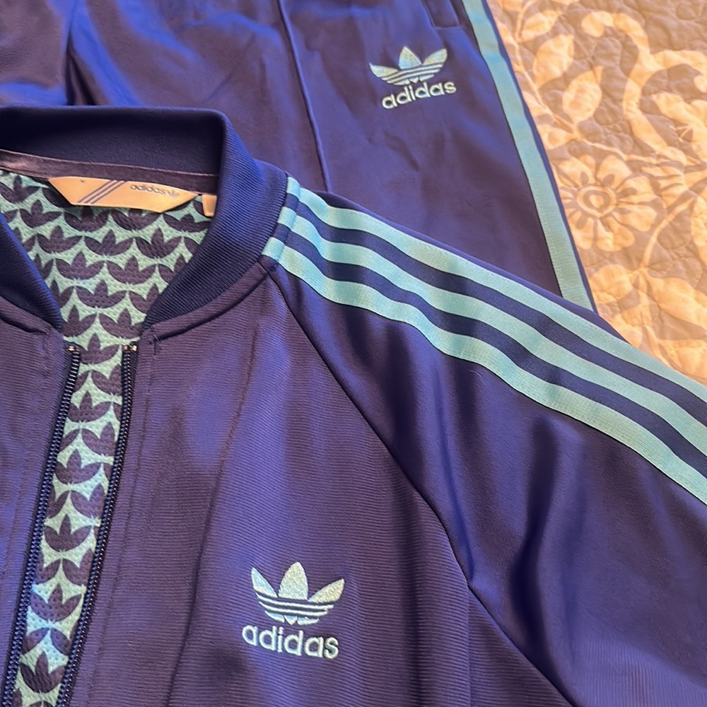 ICONIC Adidas Womens classic Firebird Track suit Jacket pants Trefoil Logo M - Picture 5 of 7